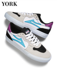 Lakai York White Black suede skateboard sneaker trainers US9/UK8