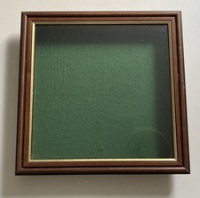 Vintage Collectors Cabinet / Frame Felted Glazed Wall Mounted Or Flat