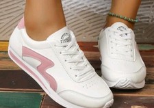 Ladies Trainers Shoes Size 6 White Lace Up Sneakers Pumps BRAND NEW Perfect Cond