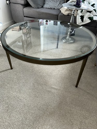 Nkuku round glass coffee - coffee, table