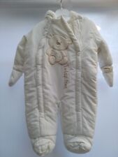 Ladybird Baby Girls Boy White Zip Fleece Polyester Winter Pram Snowsuit 3-6 Mths