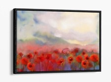 RED POPPY FLOWER FIELD BLURRED
