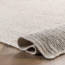 Rug White Jute Carpet 100%