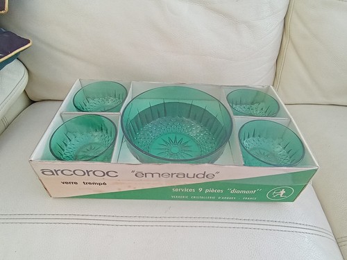 Vintage arcoroc glass dessert - vintage,