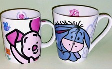 2 Disney Mugs Piglet and Eeyore Winnie Pooh Ceramic RefB 
