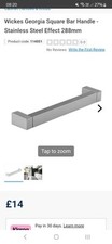 288mm Square Silver kitchen Cupboard Bar Handles wickes Georgia style