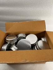 JAPCHET 30 PCS 1oz / 30ml Round Aluminum Tin Cans, Silver Small Metal Tin Jars,