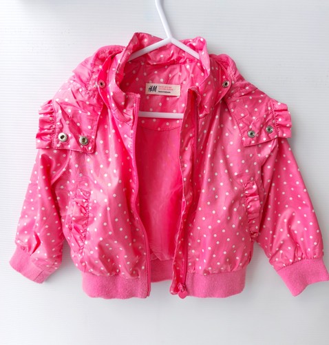 Girls pink polka dot jacket - pink,