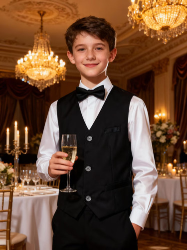 Boys black classic waistcoat - boys,