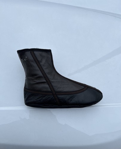 Leather socks with fleece - leather,
