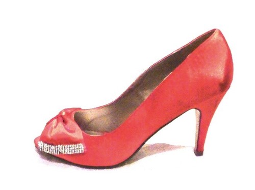 Casandra red satin - red, peep