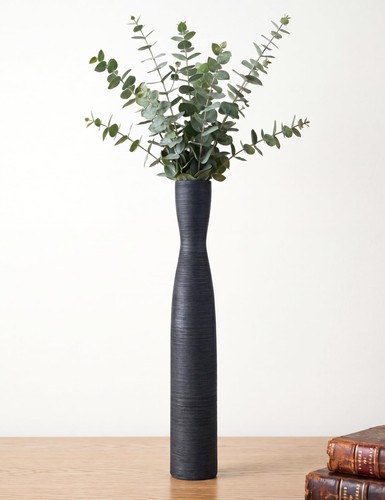 Black tall vase - black,