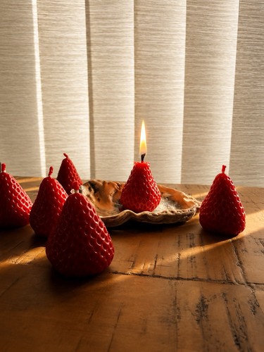 Strawberry candle set pack - candle,