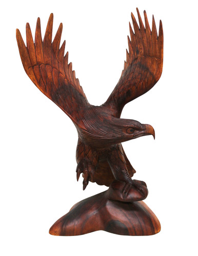 Tall hand carved mahogany - hand,