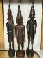 Vintage Masai Warrior Figures X3 Large 16”