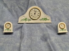 3 Vintage Aynsley Fine Bone China Clocks.