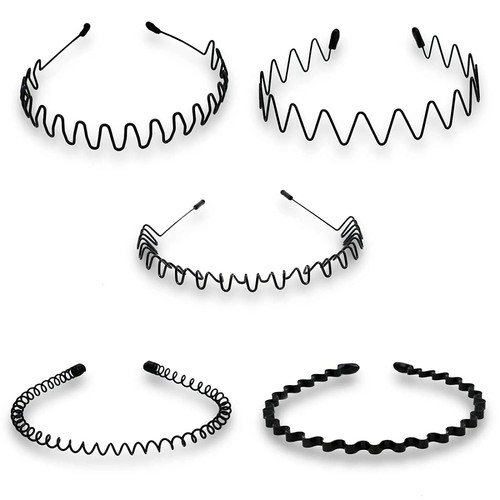 Black metal sports hairband - metal,