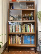 Mid Century Minty Danish-Style Glazed Drinks Display Cabinet Bookcase