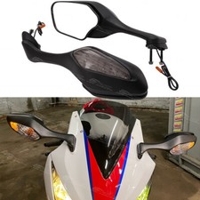 Smoke Black LED Turn Signal Rearview Mirrors For Honda CBR1000RR SC59 2008-2012