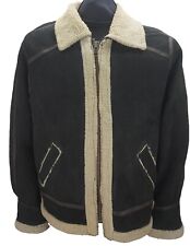 GALLUCCI B3 sheepskin real Shearling Leather  Flying Bomber  Jacket Men SIZE L