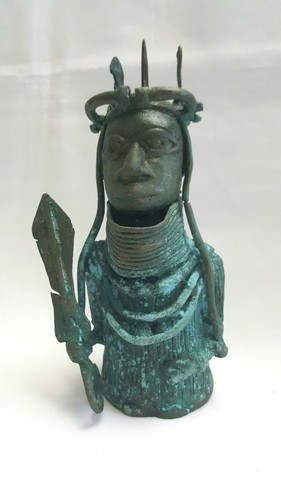 Vintage african bronze oba - african, of