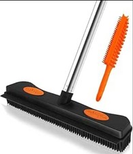 Rubber Broom with Scraper, 160cm Long Handle Silicone Carpet Brush Pet Hair Remo