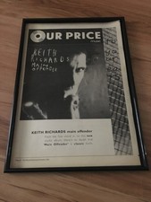 KEITH RICHARDS-MAIN OFFENDER-1992 original A3 framed poster size advert