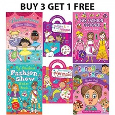 Colouring Book Sticker Books Activity Fun Kids Girls Children Fast Shipping