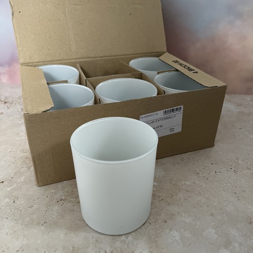 30cl white matt glass candle - white,