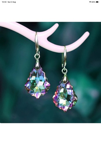 Red emerald crystal - red, 925