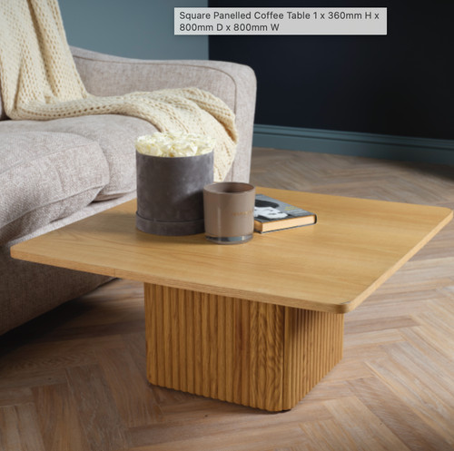 Square panelled coffee table - coffee, 1