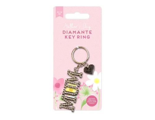Mum diamante keyring mother - mum,