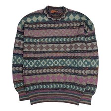 Missoni Sport Knit Jumper Crewneck Sweatshirt Multi Vintage 90s Mohair Medium M