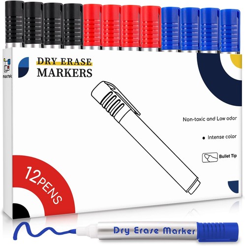 Maxtek whiteboard pens 12pcs - maxtek,