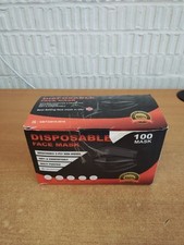 100 Disposable Protective Black Face Mask Non Surgical Breathable Mouth Masks