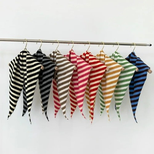 Wool knitted triangular scarf - wool,