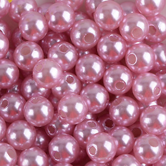 Pearl beads faux glass round - pearl,