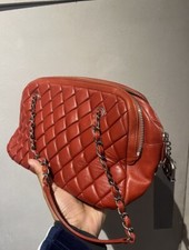 CHANEL Mademoiselle Quilted Bowler Bag in Leather flap Double Boy