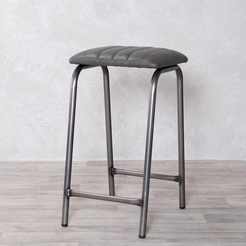 Grey bar stool faux - stool,