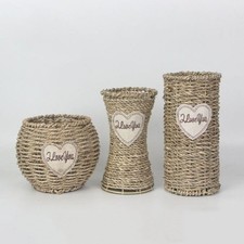 Woven Rattan Vase Handmade Art Craft Vase Flowers Wicker Vase  Home Decor