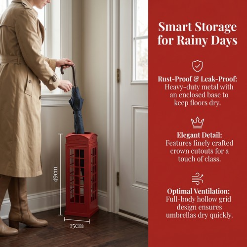 Red umbrella iron storage - red,