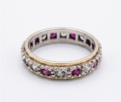 9ct gold silver ruby - silver,