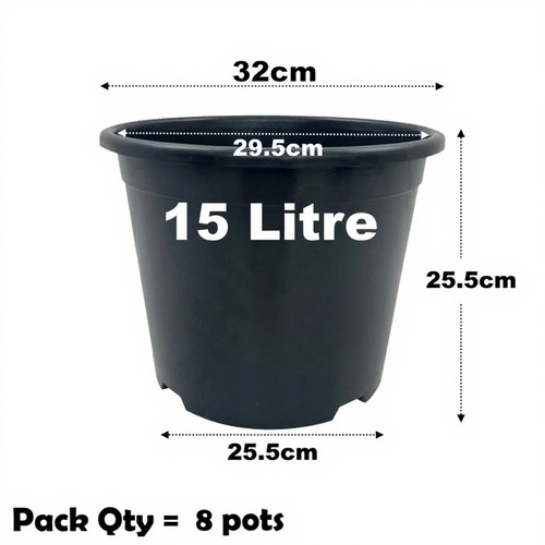 Litre black plant pots - 15,