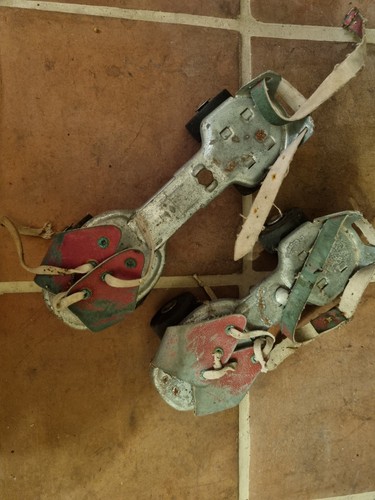 Vintage metal roller skates - vintage,