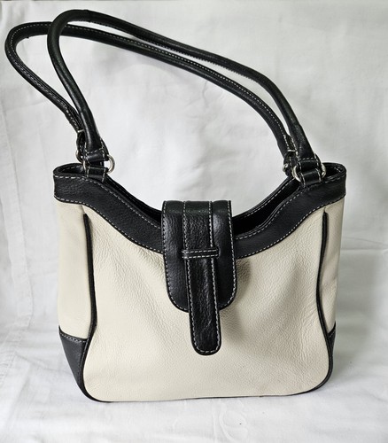 Leather black and cream joshua - black,