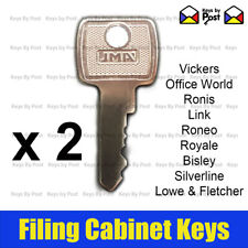 2 x Filing Cabinet Key for Lowe & Fletcher, Royale, Silverline, Bisley, Triumph