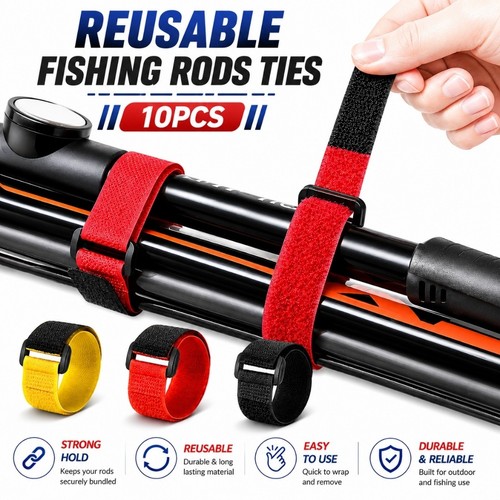 Fishing rod ties holder - 10,