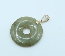 Vintage Jade pendant 14K gold bail