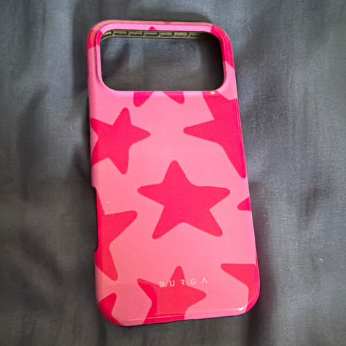Burga pink red stars - &,