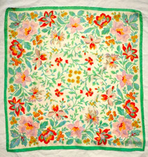 Vintage 50s/60s Liberty of London silk scarf - floral print - 27 x 27 ins